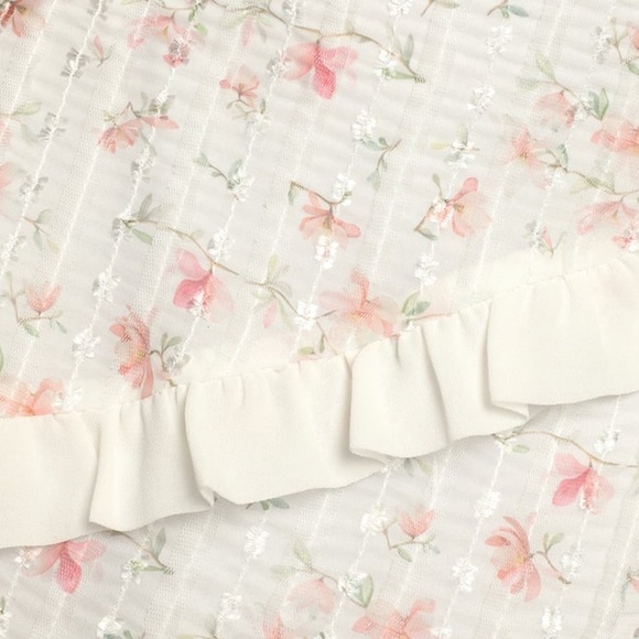 White Floral Print Tie Strap Midi Dress - Picture 4 of 6